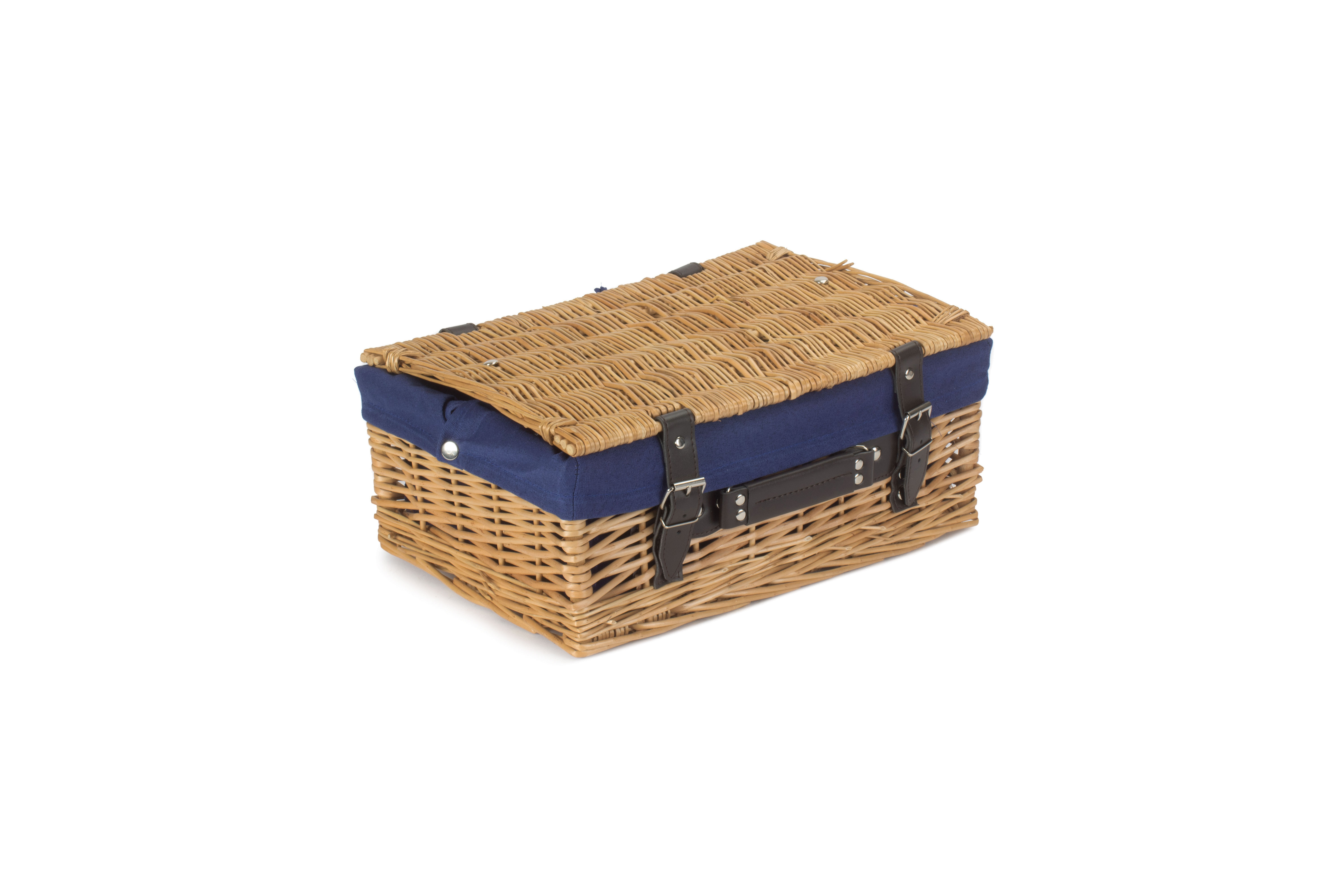 14 Wicker Hamper With Navy Blue Lining Empty Hampers