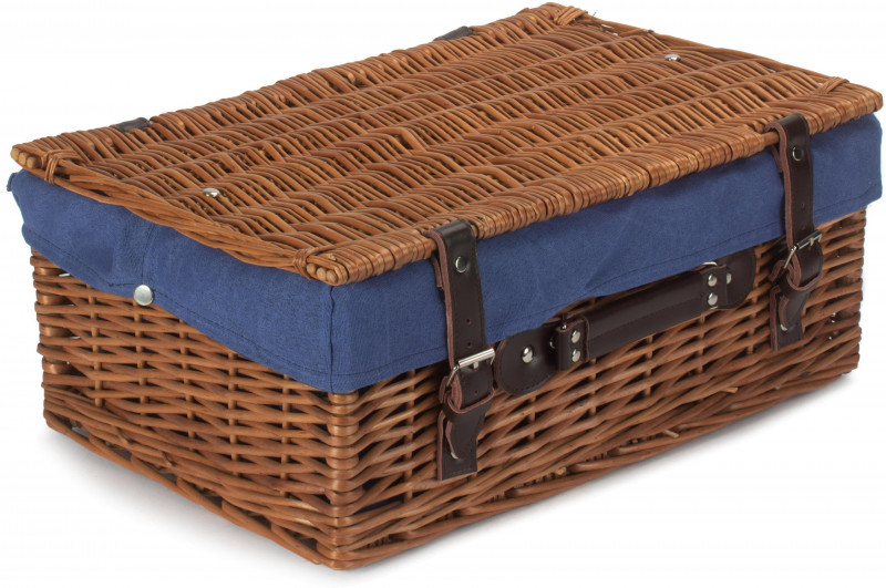 18 Double Steamed Hamper With Navy Blue Lining Empty Hampers