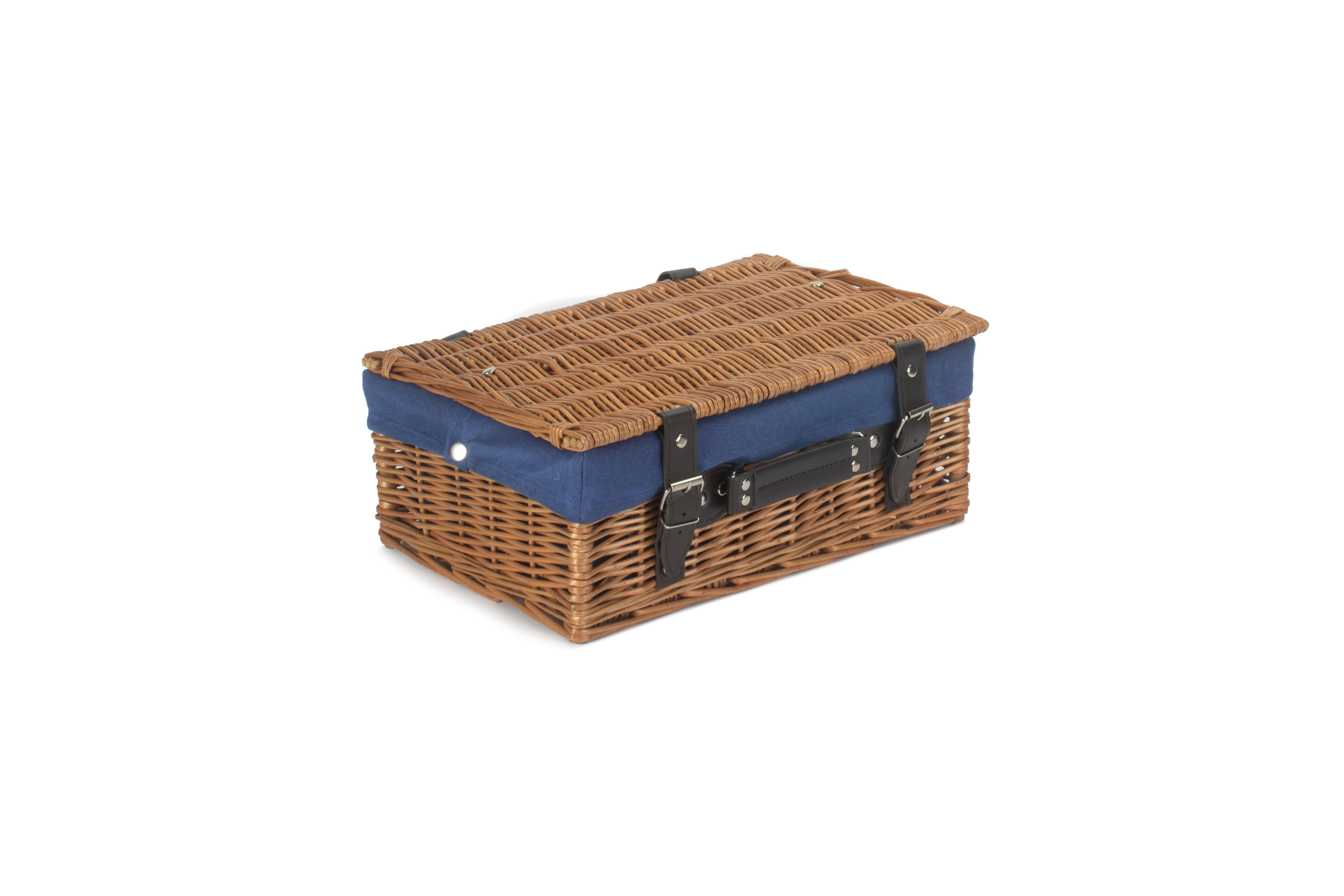 14 Double Steamed Hamper With Navy Blue Lining Empty Hampers